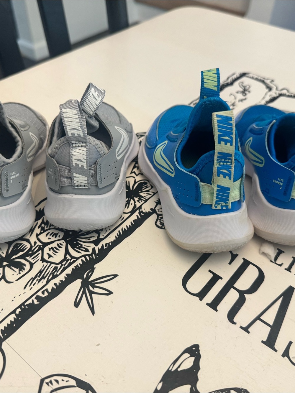 Nike Kids Slip-On Sneakers in Gray and Blue - Picture 4 of 4